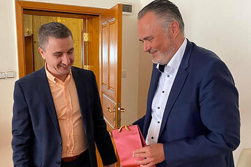 Landeshauptmann Hans Peter Doskozil mit Bulgariens Energieminister Alexander Nikolov