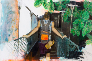 Blattgrün und Orange