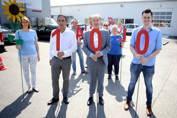 Landesrat Dr. Leonhard Schneemann mit Bürgermeister Manuel Weber