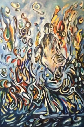 Nymphen, Segelboote und ein Vogel