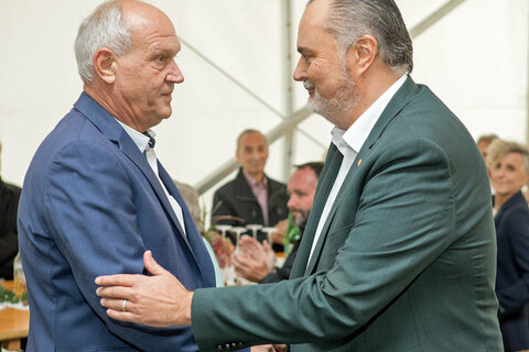 Landeshauptmann Hans Peter Doskozil bedankte sich bei Bürgermeister Wolfgang Sodl.