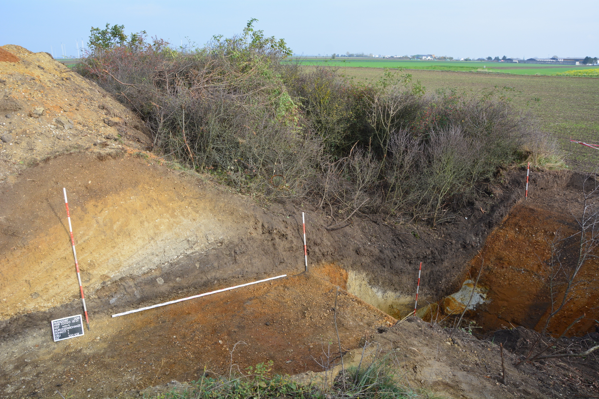 Profilschnitt durch eine Flesche der Kuruzzenschanze auf dem Gemeindegebiet von Parndorf.