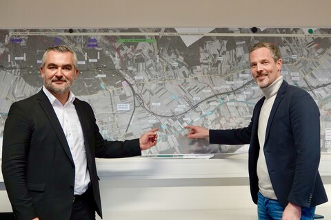 Infrastrukturlandesrat Mag. Heinrich Dorner mit ASFINAG-Vorstandsdirektor Mag. Hartwig Hufnagl