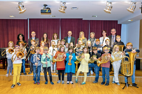 Besuch der „Bläserklasse“ in der Volksschule Mattersburg.