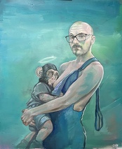 Selbstportrait mit Äffchen