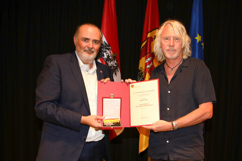 Ewald Tatar, Komturkreuz, mit Landeshauptmann Hans Peter Doskozil