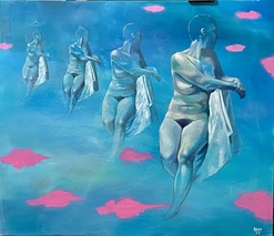 Akt mit rosaroten Wolken