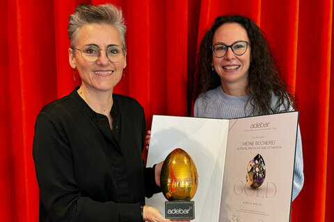 Eveline Rabold,mit Mag.a Silke Rois, 1. Vorsitzende der Bibliotheken Burgenland und Nina Weiss, Abt. 7 Amt der Bgld. Landesregierung, Bibliotheksservicestelle