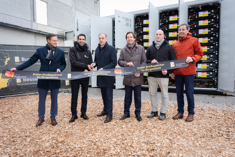 Geschäftsführer BE Energy Michael Weixelbraun. CEO Burgenland Energie Stephan Sharma, Landesrat Dr. Leonhard Schneemann, Geschäftsführer BE Energy Tomasz Nowosielski, BE Energy Alexander Pfnier, Geschäftsführer BE Trading GmbH Johannes Paeck (v.l.).