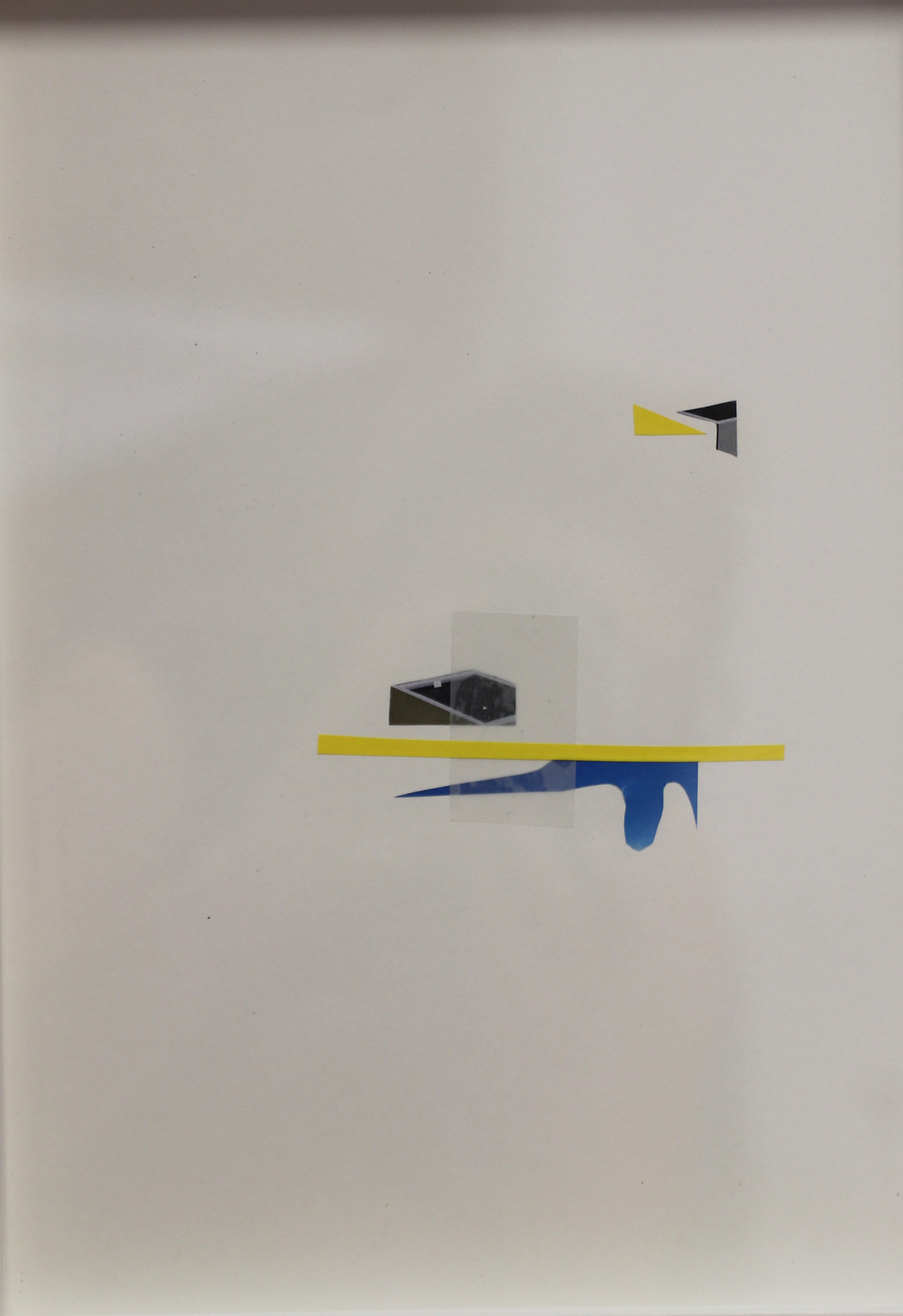 Florian Hareter, feuchte Gehsteige, 2019; Collage und Grafiken; vier Stk. 21x29,7cm gerahmt, ein Stk. 21x29,7