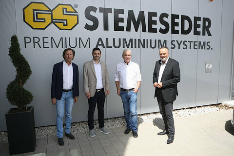 3. Landtagspräsident und Landtagsabgeordneter Bgm. Mag. Kurt Maczek, Geschäftsführer Thomas Stemeseder, MSc, Geschäftsführer Ing. Edgar Stemeseder und Landeshauptmann Hans Peter Doskozil (v.l.).