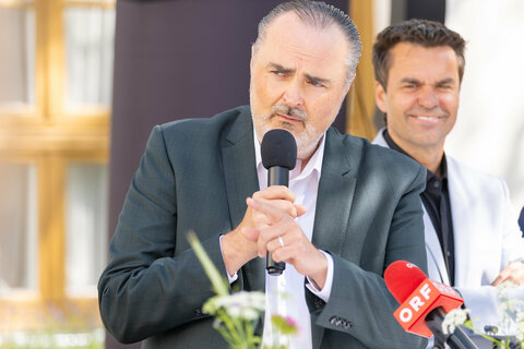 Landeshauptmann Hans Peter Doskozil bei der Pressekonferenz anlässlich der Eröffnung.
