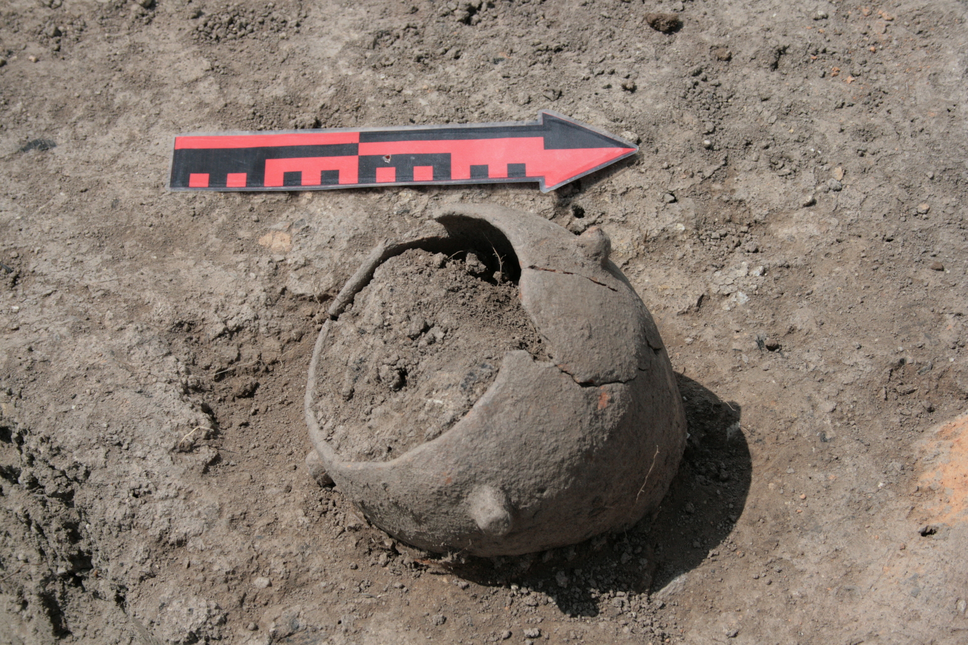 © BDA / Foto: N. Franz Gefäß aus dem Mittelneolithikum in situ, Foto: N. Franz