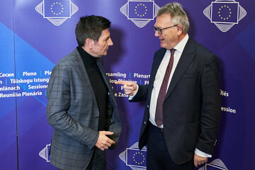 Landesrat Christian Illedits mit Nicolas Schmit, EU-Kommissar für Beschäftigung und Soziales