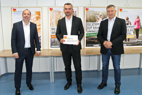 Infrastrukturlandesrat Heinrich Dorner, Baudirektor Wolfgang Heckenast und Josef Wagner, Vorstand der Gruppe 4 im Amt der Bgld. Landesregierung, präsentierten die Bauprojekte für das Burgenland 2020