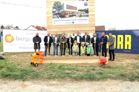 Heute fiel mit dem Spatenstich in der Marktgemeinde Stegersbach der offizielle Startschuss für den Neubau eines modernen und zukunftsorientierten Kindergartens.