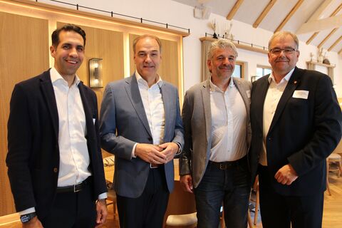 Stephan Sharma, Wirtschaftslandesrat Leonhard Schneemann, Markus Fritz (Wirtschaftsagentur), Franz Kazinota (Wirtschaftsagentur)