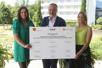 LH-Stv.in Astrid Eisenkopf, LH Hans Peter Doskozil und LRin Daniela Winkler