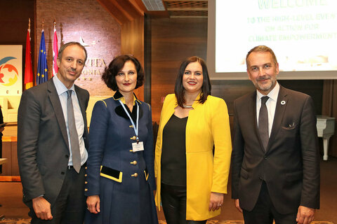 Beim „High-level-Event für Maßnahmen zur Stärkung des Klimas“ in Pamhagen: v.l.: Jürgen Schneider, BMNT, Leiter der Sektion “Klima” im Bundesministerium für Nachhaltigkeit und Tourismus, Ministerialrätin Talieh Wögerbauer, Generalsekretärin der Österreichisch-Deutschen Freundschaftsgesellschaft und UNFCC-Botschafterin der „Action for Climate Empowerment“, Umweltlandesrätin Astrid Eisenkopf, Martin Frick, Director of the Climate, Energy and Tenure Division at the United Nations.