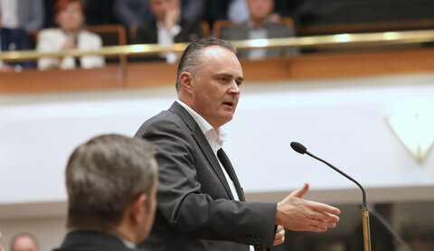 Landeshauptmann Hans Peter Doskozil beim Bürgermeisterdialog