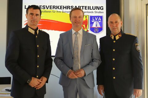 Landespolizeidirektor Mag. Martin Huber, Landeshauptmann-Stellvertreter Johann Tschürtz und Oberst Andreas Stipsits, Leiter der Landesverkehrsabteilung (v.l.).