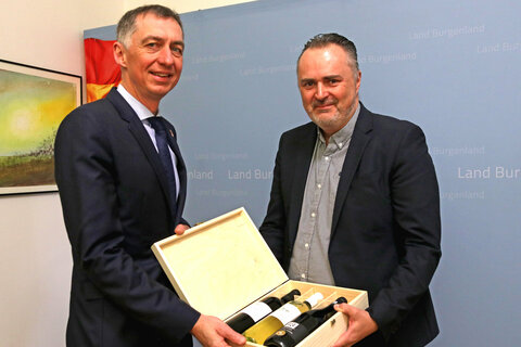 Landeshauptmann Hans Peter Doskozil und Staatssekretärin Ulrike Lunacek thematisierten auch das Jubiläum „100 Jahre Burgenland“.
