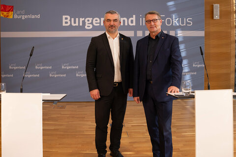 Landesrat Heinrich Dorner und OSG-Chef und GBV-Landesgruppenobmann Alfred Kollar präsentierten Details zur Verlängerung des Burgenländischen Wohnkostendeckels.