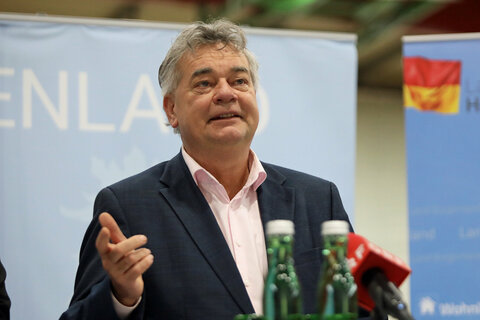 Vizekanzler Kogler bei der anschließenden Pressekonferenz.