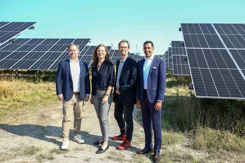 Landeshauptmann-Stellvertreterin Anja Haider-Wallner präsentierte mit den Klubobmännern Roland Fürst (SPÖ) und Wolfgang Spitzmüller (Die Grünen) sowie Stephan Sharma, CEO Burgenland Energie, den Entwurf zum Burgenländischen Klimaschutzgesetz