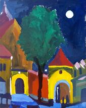 Ort Riegersburg bei Nacht