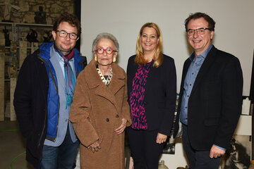 Mag. Zeno Stanek, Dr.in Waltraud Bertoni, Leiterin Freilichtmuseum Wander Bertoni, Landesrätin Mag.a (FH) Daniela Winkler und Gert Polster, Leiter Landesmuseum Burgenland, bei der Eröffnung des Museumstages im Freilichtmuseum, Wander Bertoni in Winden
