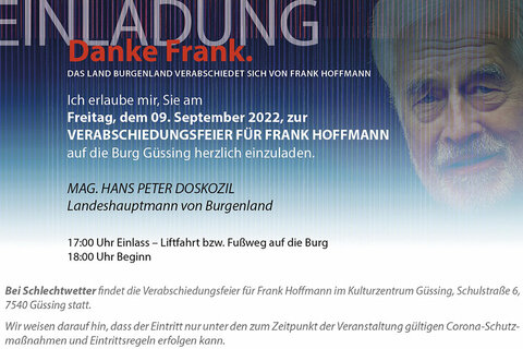 Einladung für Abschiedsfeier für Frank Hoffmann