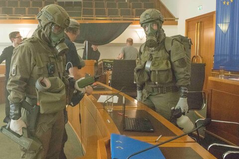 Der Landtagssitzungssaal war einer der Schauplätze des Videodrehs.