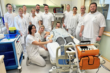 Das Team in der Klinik Oberpullendorf nach erfolgreicher Übung.