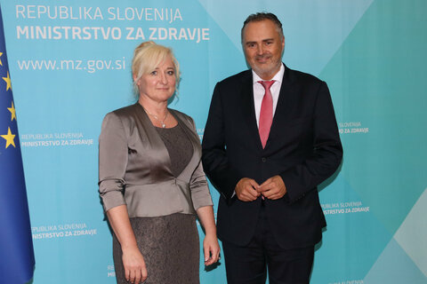 Auch mit der Staatsekretärin im Gesundheitsministerium, Simona Repar Bornšek, traf sich Landeshauptmann Hans Peter Doskozil zu einem Arbeitsgespräch.