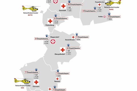 Grafik Rettungsstellen Burgenland - Bildquelle Rotes Kreuz Burgenland