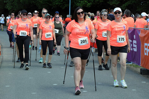 Landeshauptmann-Stellvertreterin Astrid Eisenkopf (201) war selbst aktiv beim Nordic Walking-Bewerb über 5 Kilometer am Start.