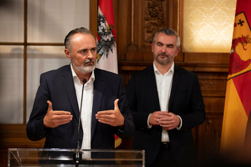 Landeshauptmann Hans Peter Doskozil und Verkehrslandesrat Heinrich Dorner; (v. l. n. r.)