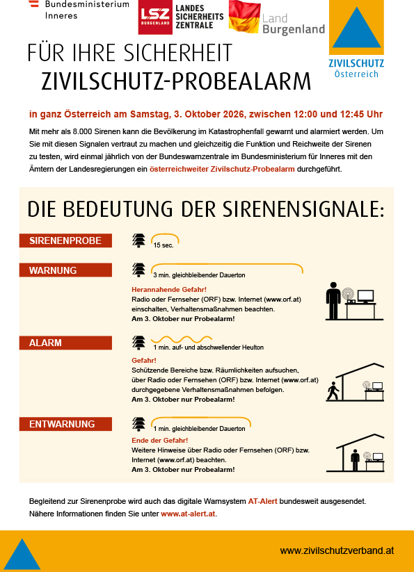 Plakat Zivilschutz Probealarm 2026