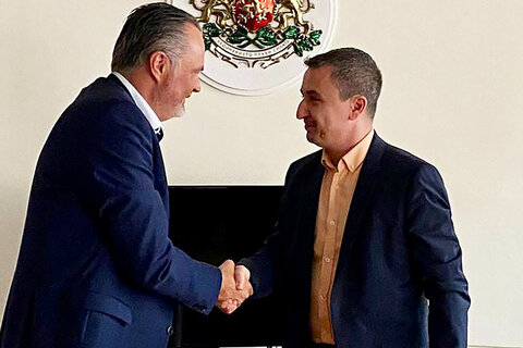 Landeshauptmann Hans Peter Doskozil mit Bulgariens Energieminister Alexander Nikolov