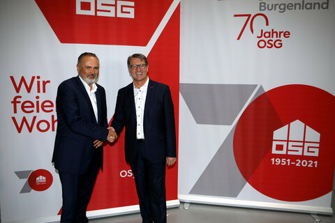 LH Hans Peter Doskozil gratulierte OSG-Direktor Dr. Alfred Kollar