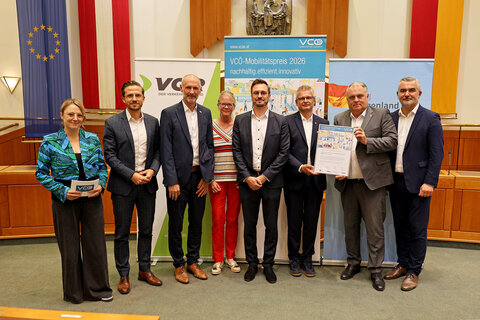 VCÖ Mobilitätspreis mit Landesrat Heinrich Dorner für die verkehrsbetriebe Burgenland