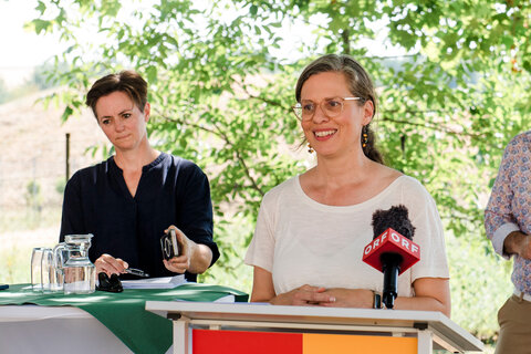 Landeshauptmann-Stellvertreterin Anja Haider-Wallner bei der Pressekonferenz.