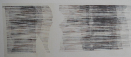 EIPELDAUER Therese – „Black Water N°1“ & „Black Water N°2“, 2 – teilig, Alugrafie auf Papier, 2010, je 290 x 120 cm