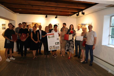 Gruppenfoto mit allen Ausgezeichneten zum Architekturpreis 2020