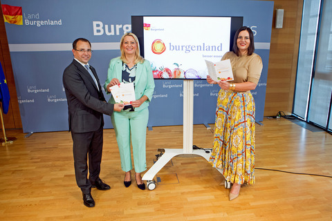 Wirtschaftskammer Burgenland-Präsident Andreas Wirth, Landesrätin Mag. a (FH) Daniela Winkler und Landeshauptmann-Stellvertreterin Mag. a Astrid Eisenkopf (v.l.).