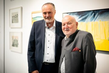 Landeshauptmann Hans Peter Doskozil eröffnete die Ausstellung von Harro Pirch in der Landesgalerie Burgenland.