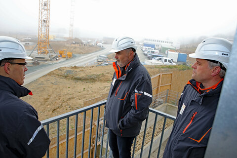 Landeshauptmann Hans Peter Doskozil besichtigte heute die Baustelle zum Neubau des Krankenhauses Oberwart.