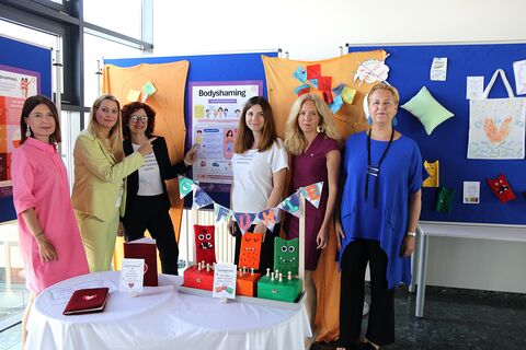 Susanne Wallner, Schulqualitätsmanagerin, Bildungslandesrätin Daniela Winkler, Astrid Gruber (Feminina), Sandra Schabl (FEMININA), Eva Gröstenberger und Elke Aufner-Hergovich.