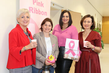 Landtagsabgeordnete Doris Prohaska, Karina Ringhofer, Leiterin des Referates Frauen, Antidiskriminierung und Gleichbehandlung, Frauenlandesrätin Astrid Eisenkopf und Andrea Konrath, Geschäftsführerin Österreichische Krebshilfe Burgenland, freuten sich
